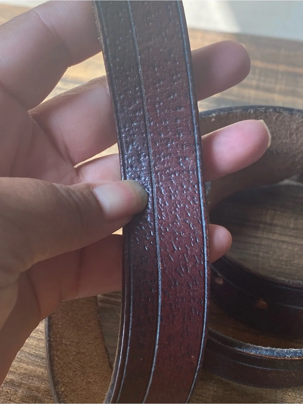 Vintage Handtooled Leather Belt, 34”
